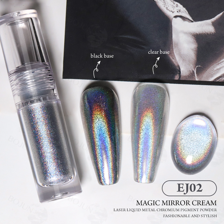 BOJUN EJ02 | Holographic Laser Mirror Effect Liquid Chrome Powder